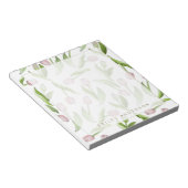 Bloc-note Fleur de tulipe rose botanique moderne personnalis (Incliné)