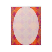 Bloc-note Fleur de vie - motif de timbre - rose orange (Tourné)
