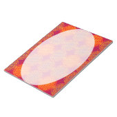 Bloc-note Fleur de vie - motif de timbre - rose orange (Incliné)