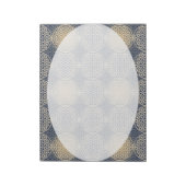 Bloc-note Fleur de vie - motif de timbre - sable bleu (Tourné)