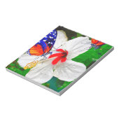 Bloc-note Fleur d'Hibiscus avec 2 papillons à ailes longues (Tourné)