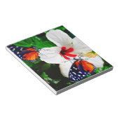 Bloc-note Fleur d'Hibiscus avec 2 papillons à ailes longues (Incliné)