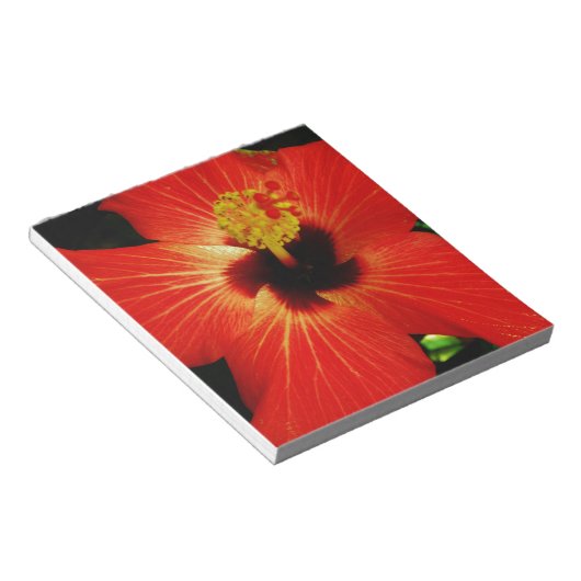 Bloc-note Fleur d'Hibiscus rouge-orange (Incliné)