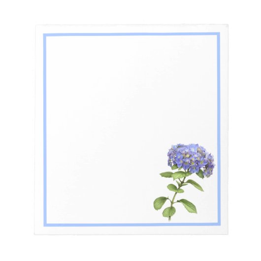 Bloc-note Fleur d'hortensia bleue (Devant)