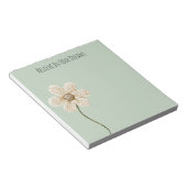Bloc-note Fleur en Faux Tricot Vert Menthe Crème (Incliné)