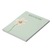 Bloc-note Fleur en Faux Tricot Vert Menthe Crème (Tourné)