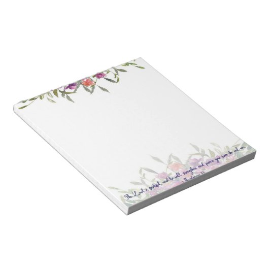 Bloc-note Fleur florale aquarelle fidèle   (Incliné)