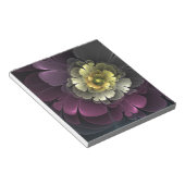 Bloc-note Fleur fractale grise de pourpre moderne abstraite (Incliné)