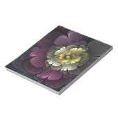 Bloc-note Fleur fractale grise de pourpre moderne abstraite (Tourné)