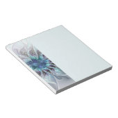 Bloc-note Fleur fractale moderne abstraite avec du bleu (Incliné)