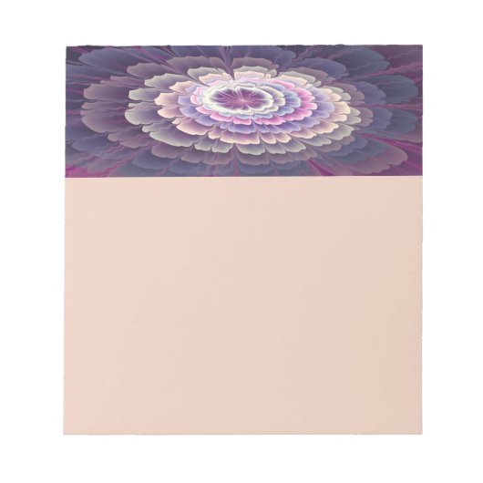 Bloc-note Fleur frappante abstraite fractale couleur rose (Devant)
