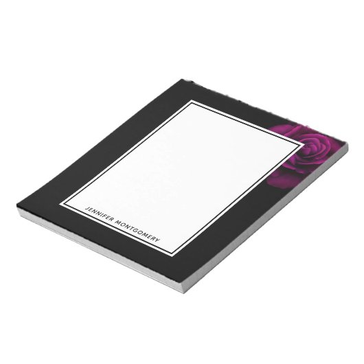 Bloc-note Fleur gothique de rose violet-rouge (Tourné)