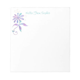 Bloc-note Fleur Iridescente tendance, do-it-yourself nom/mes