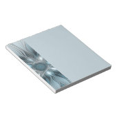 Bloc-note Fleur joyeuse abstraite fleur bleue grise fractale (Incliné)