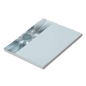Bloc-note Fleur joyeuse abstraite fleur bleue grise fractale (Tourné)