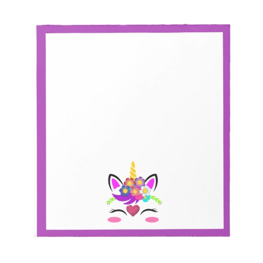 Bloc-note Fleur Licorne (Devant)