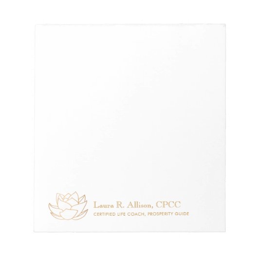 Bloc-note Fleur Lotus blanche (Devant)