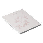 Bloc-note Fleur Moderne Personnaliser Nom Mauve Blush (Incliné)