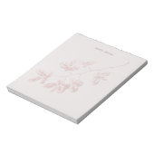 Bloc-note Fleur Moderne Personnaliser Nom Mauve Blush (Tourné)
