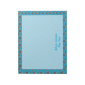 Bloc-note fleur motif marron turquoise (Tourné)