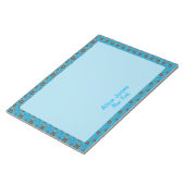 Bloc-note fleur motif marron turquoise (Incliné)