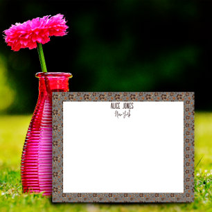 Bloc-note Fleur motif naturelle gris clair