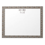 Bloc-note Fleur motif naturelle gris clair (Devant)