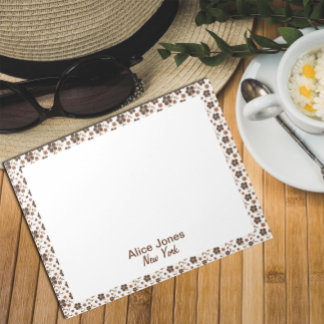 Bloc-note Fleur naturelle brun foncé motif brun