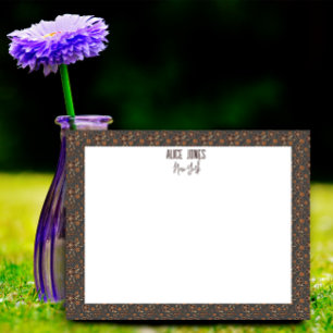 Bloc-note Fleur naturelle motif gris foncé