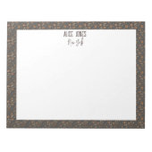 Bloc-note Fleur naturelle motif gris foncé (Devant)