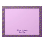 Bloc-note Fleur naturelle violette brun motif (Devant)