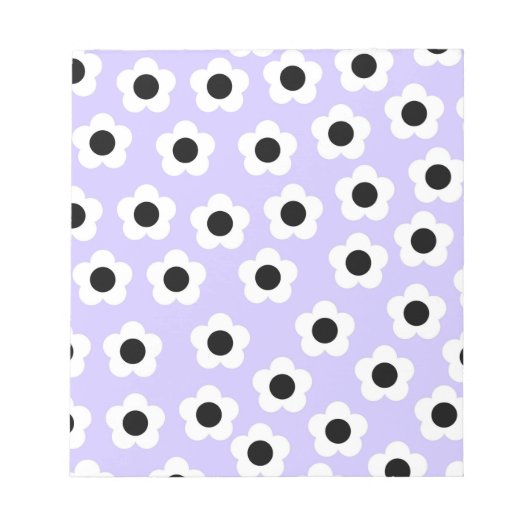 Bloc-note Fleur noire et blanche mignonne avec Arrière - pla (Devant)