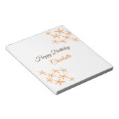 Bloc-note Fleur orange brune heureux anniversaire ajouter no (Incliné)