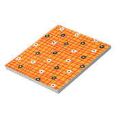Bloc-note Fleur Orange rouge Chèque Motif Vibrant (Tourné)