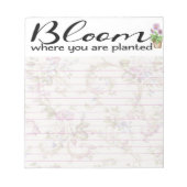 Bloc-note Fleur où vous êtes planté (Devant)