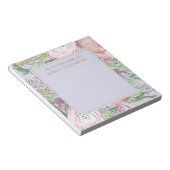 Bloc-note Fleur pastel bleu poussiéreux rose du bureau (Incliné)