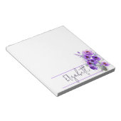 Bloc-note Fleur personnalisée violette (Incliné)