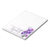 Bloc-note Fleur personnalisée violette (Tourné)