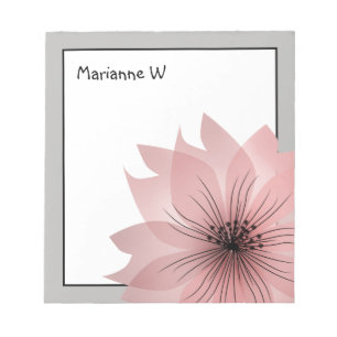 Bloc-note Fleur rose