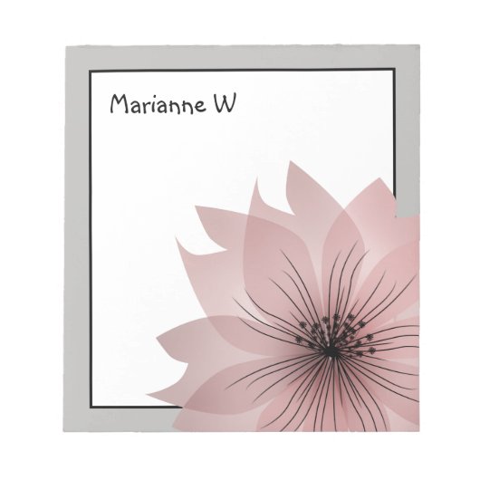 Bloc-note Fleur rose (Devant)