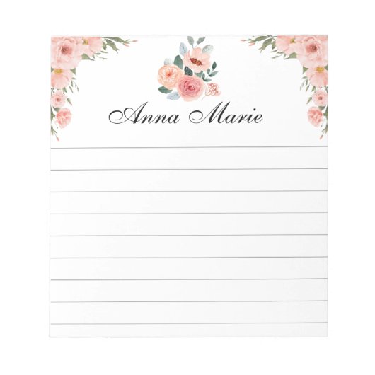 Bloc-note Fleur rose (Devant)