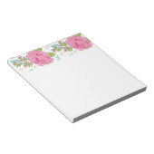 Bloc-note Fleur Rose Botanique Florale Fleurs Feuilles (Incliné)