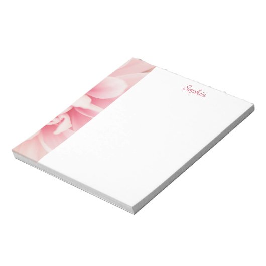 Bloc-note Fleur rose et nom (Tourné)