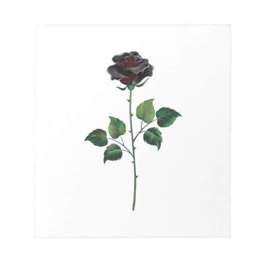 Bloc-note Fleur rose noire (Devant)