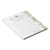 Bloc-note Fleur sauvage Chic Où Étaient-Ils Fête des mariées (Incliné)