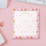 Bloc-note fleur sauvage chic rose aquarelle abeille Nom du m<br><div class="desc">Voici notre collection "Joyful Melodies : Pink Rabbit's Birthday Symphony". Ce design enchanteur dessiné à la main présente une belle aquarelle au milieu d'une gamme dynamique de fleurs sauvages, méticuleusement confectionnés avec de la gouache d'aquarelle. Parfait pour ajouter une touche de charme fantaisiste à vos produits Zazzle, ce motif charmant...</div>