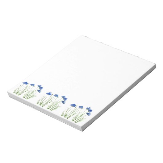 Bloc-note Fleur sauvage d'aquarelle fleurs bleues (Tourné)