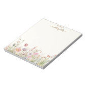 Bloc-note Fleur sauvage d'aquarelle moderne Meadow Personnal (Tourné)