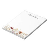 Bloc-note Fleur sauvage d'aquarelle personnalisé Joli floral (Tourné)