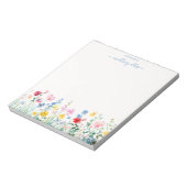 Bloc-note Fleur sauvage d'aquarelle vive Meadow personnalisé (Tourné)